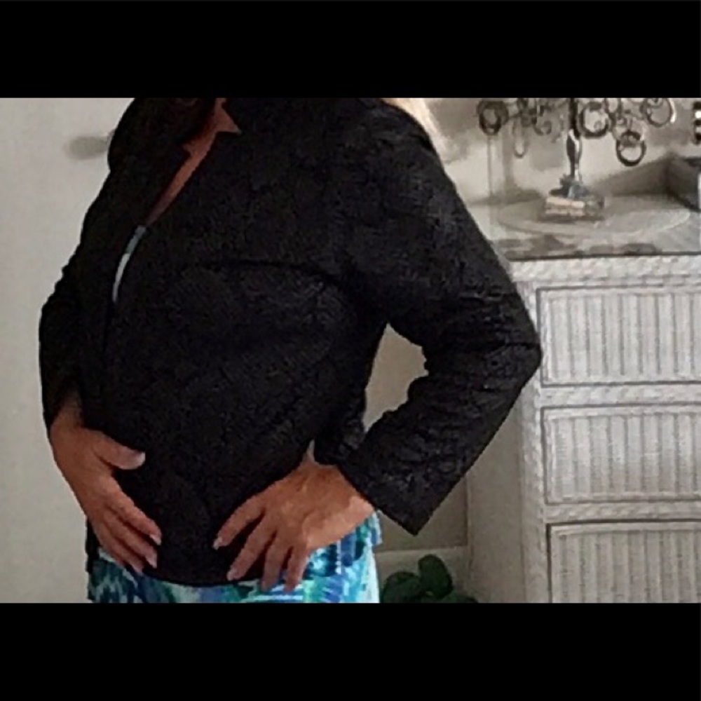 Bon Worth Jacket Snake Pattern Black Silver Size … - image 3